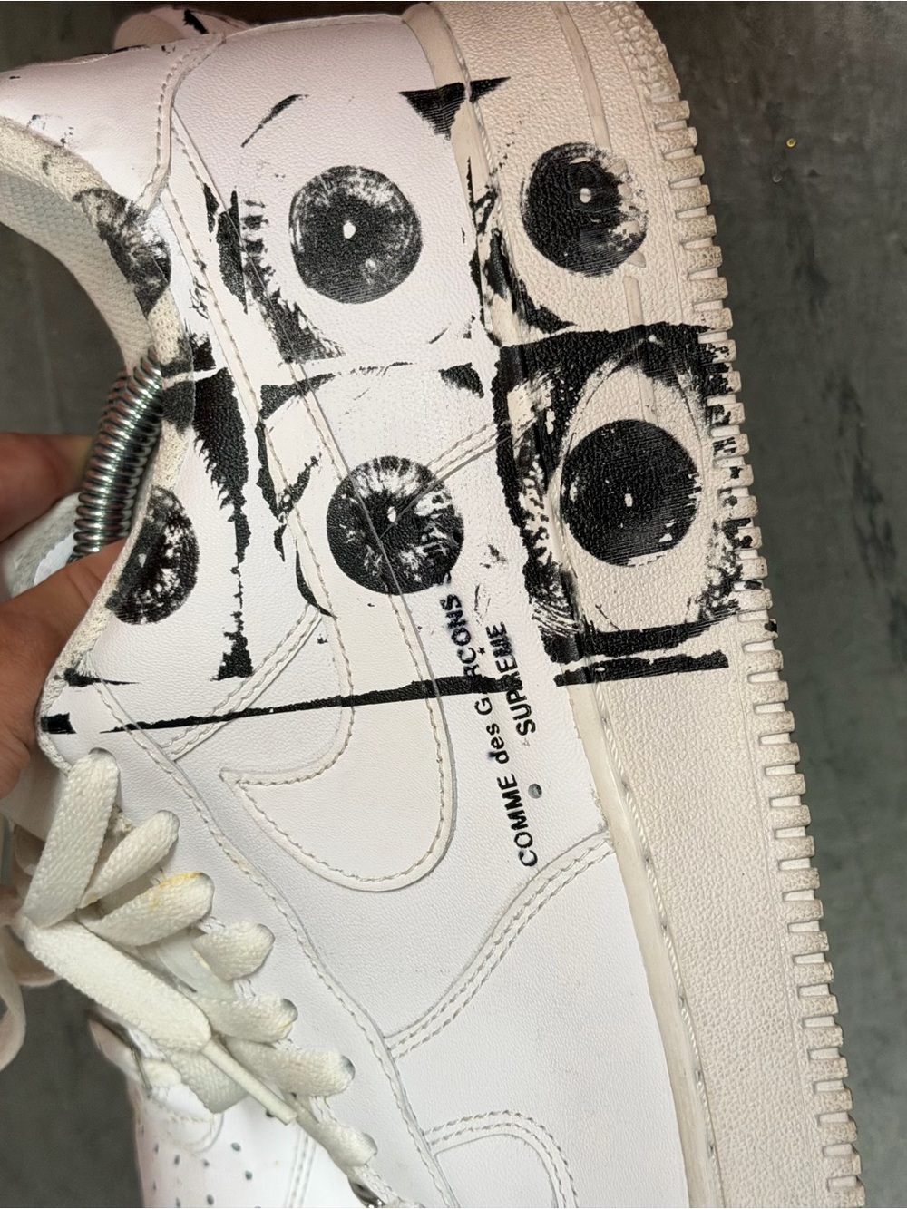 Nike Air Force 1 Low Supreme × Comme des Garçons "Eyes,"